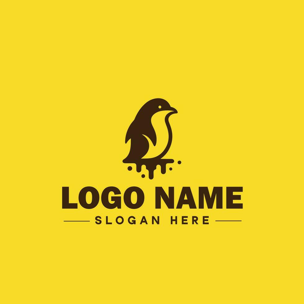 pinguim logotipo e ícone limpar \ limpo plano moderno minimalista o negócio e luxo marca logotipo Projeto editável vetor