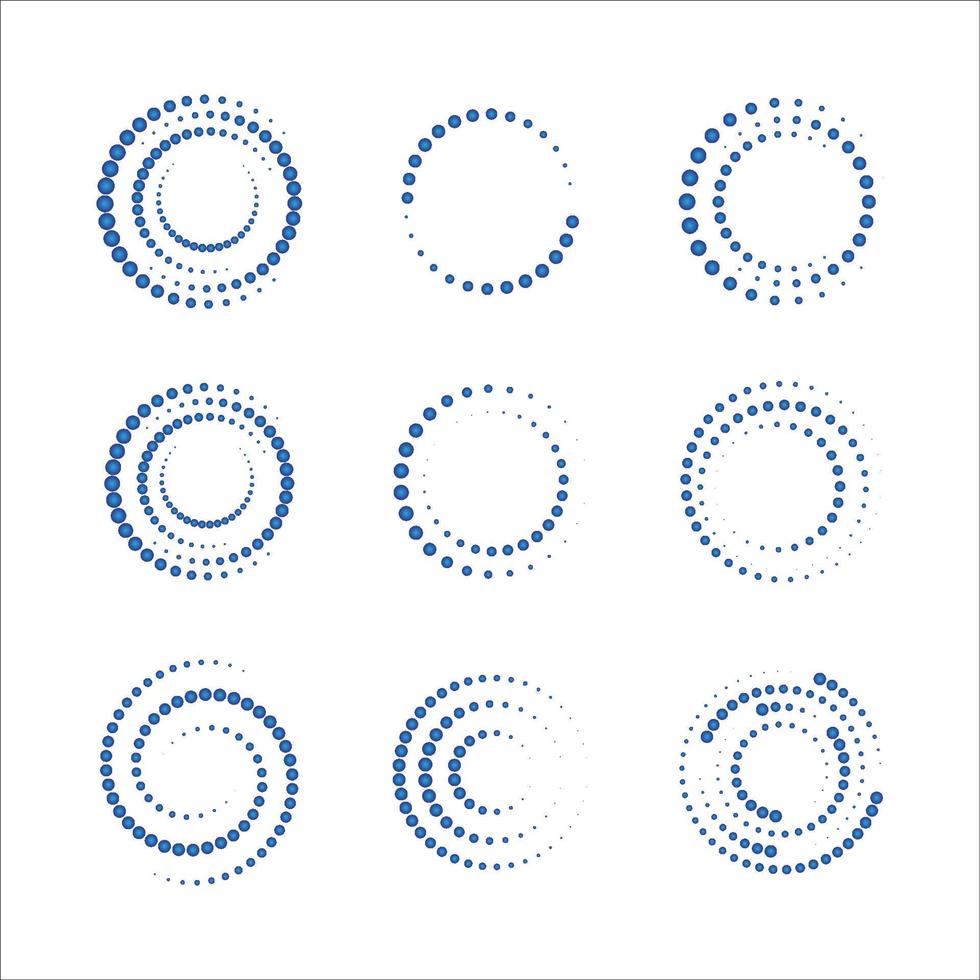 vetor de pontos do círculo de meio-tom