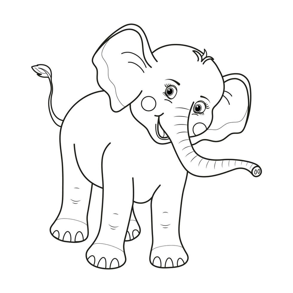 elefante coloração página para crianças. mão desenhado elefante esboço ilustração. vetor