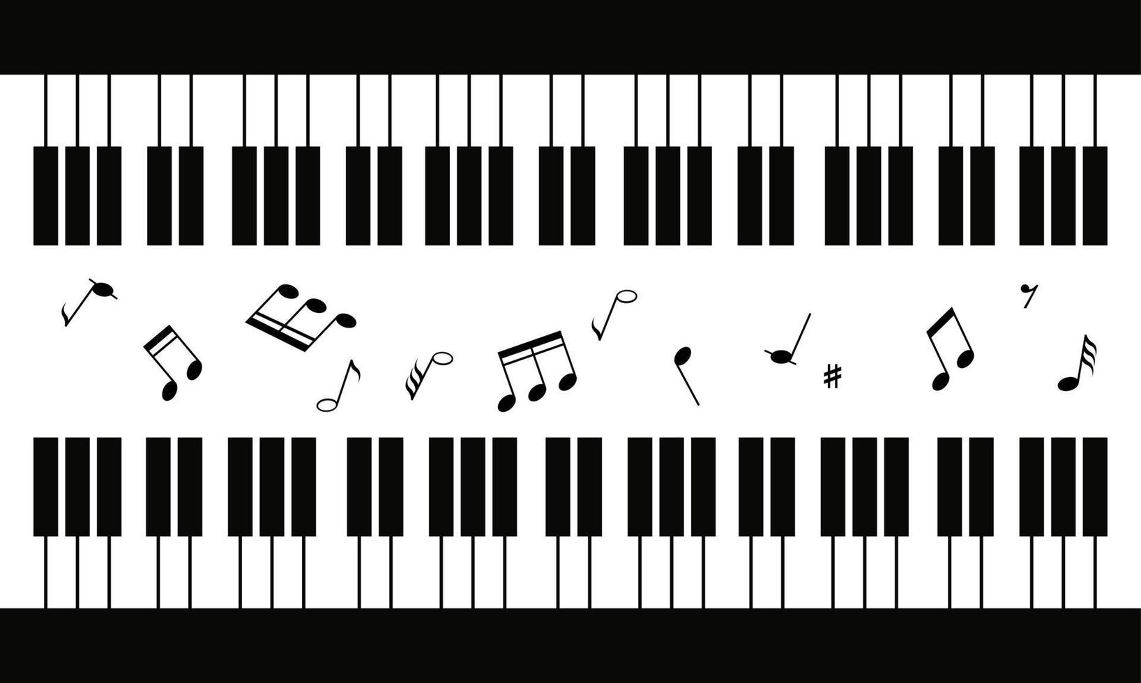 piano com fundo de notas musicais vetor