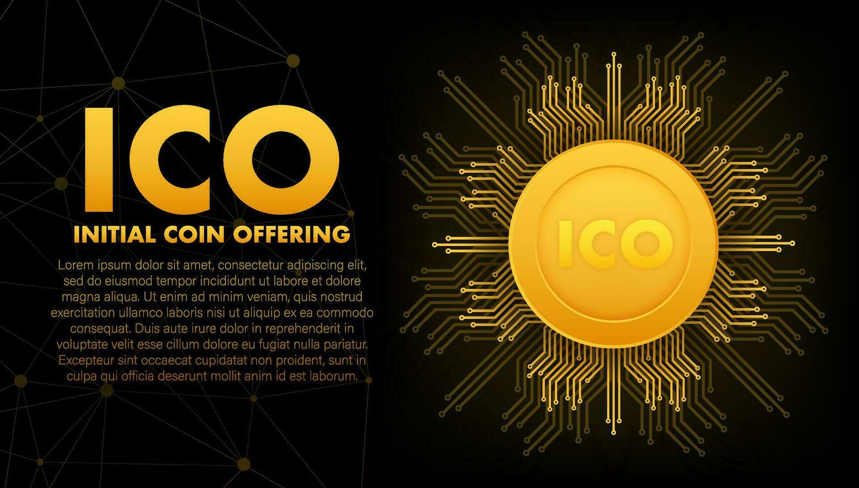 ico, inicial moeda oferta. ico símbolo Produção processo. vetor estoque ilustração