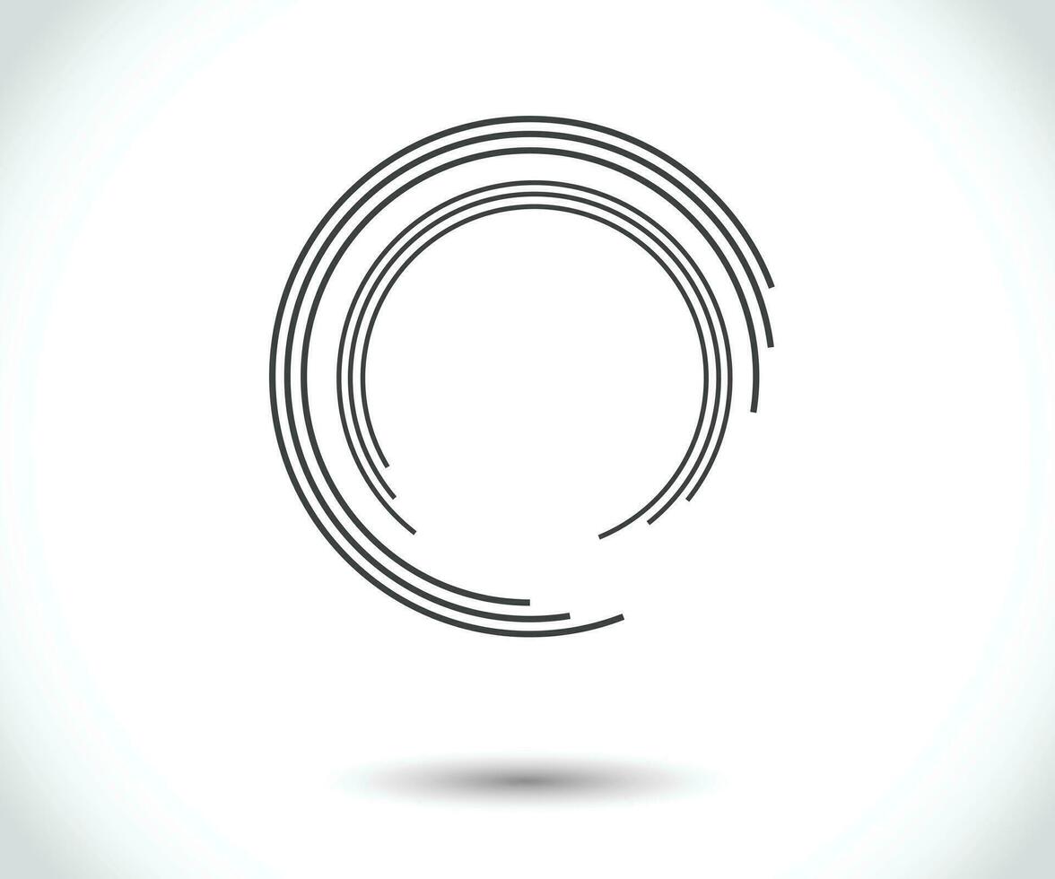 linhas abstratas em forma de círculo, elemento de design, forma geométrica, moldura de borda listrada para imagem, logotipo redondo de tecnologia, ilustração vetorial em espiral vetor