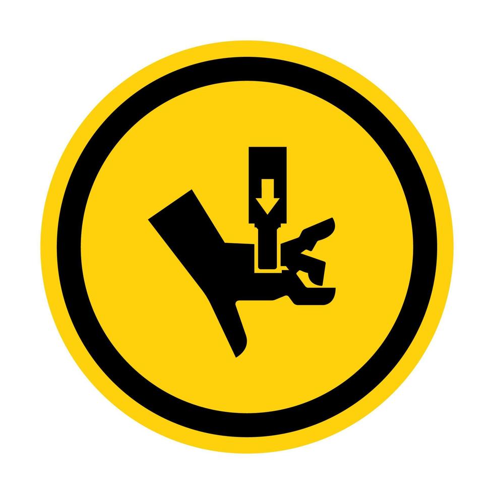 força de esmagamento de mão acima do sinal do símbolo isolado no fundo branco, ilustração vetorial eps.10 vetor