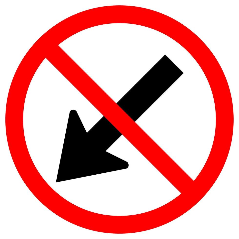 proibir manter-se à esquerda pela seta círculo vermelho tráfego símbolo estrada sinal isolar em fundo branco, ilustração vetorial eps.10 vetor