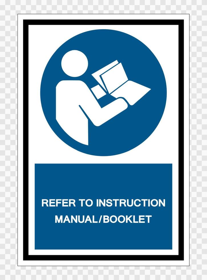 consulte o manual de instruções do livreto símbolo sinal isolado em fundo transparente, ilustração vetorial vetor