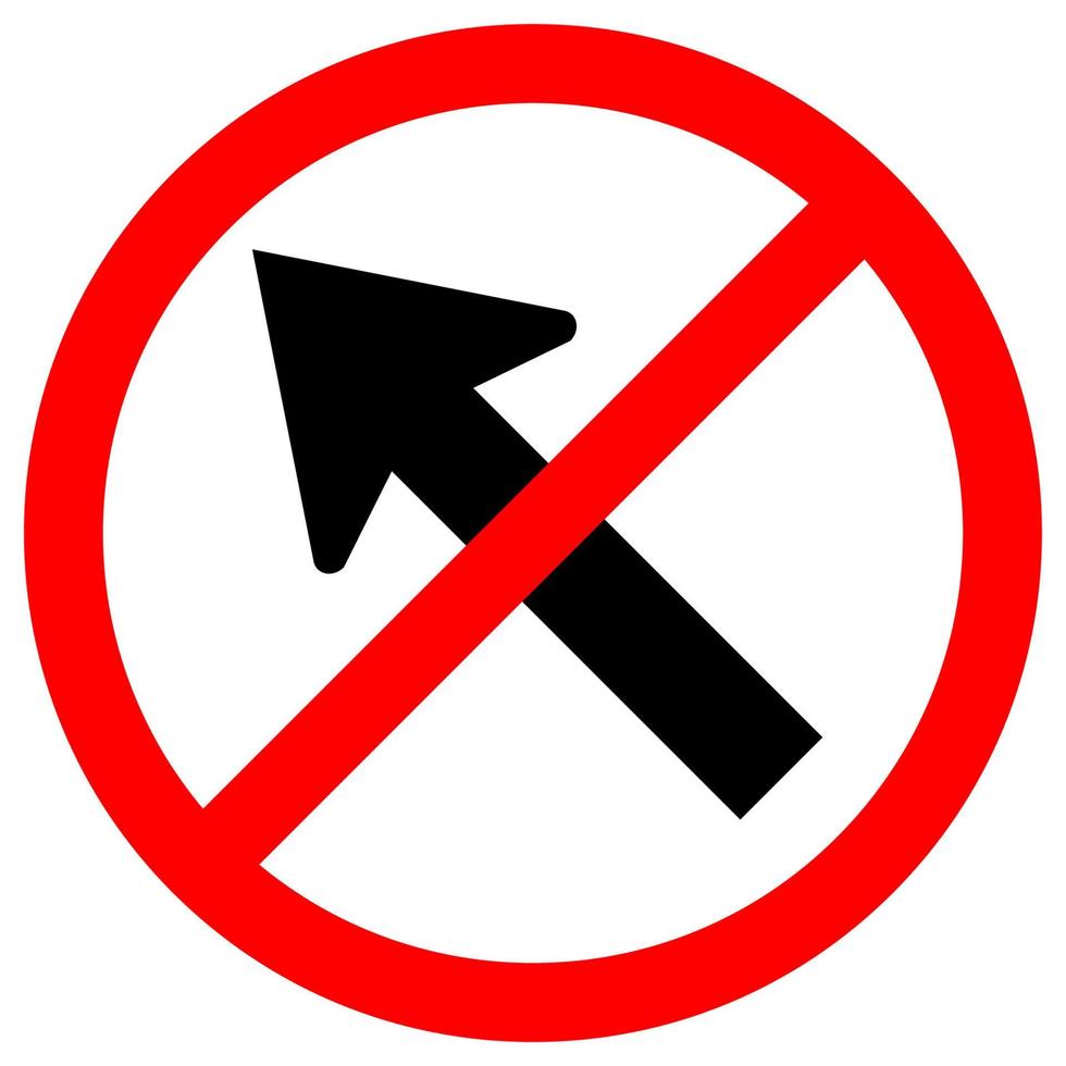 proibir ir para a esquerda pelo sinal de trânsito de seta isolar no fundo branco, ilustração vetorial eps.10 vetor