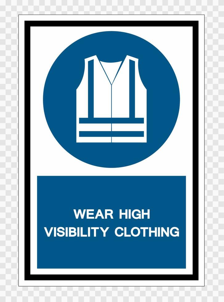 usar sinal de símbolo de roupas de alta visibilidade isolado em fundo transparente, ilustração vetorial vetor