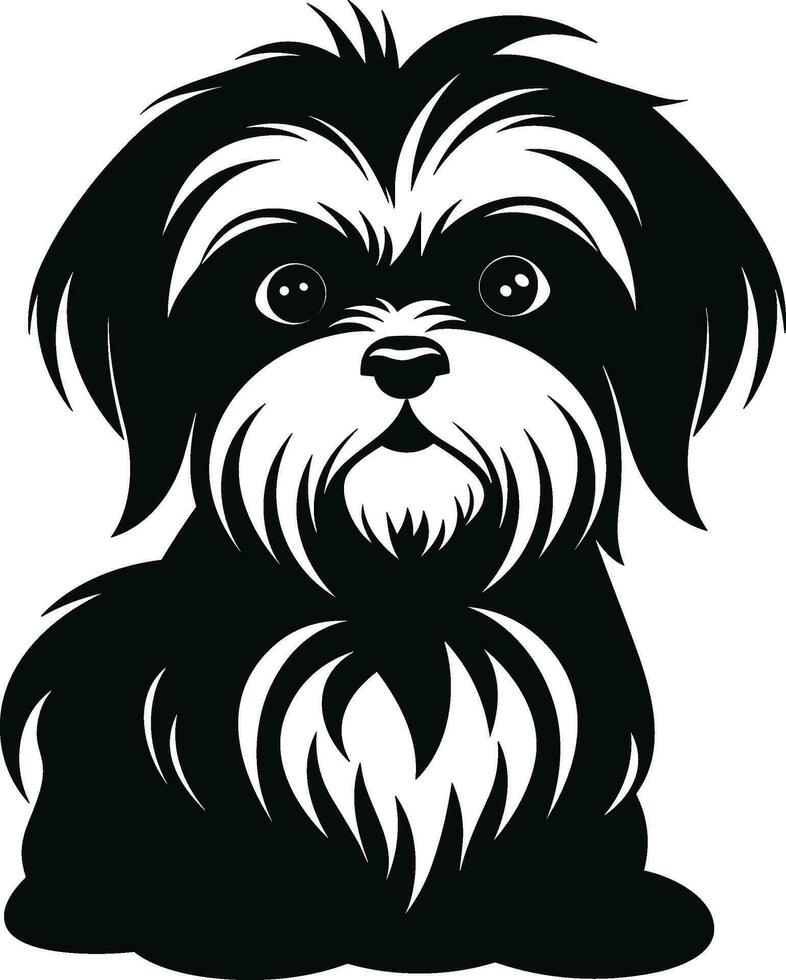 silhueta personagem shih tzu cachorro, fofa logotipo. vetor