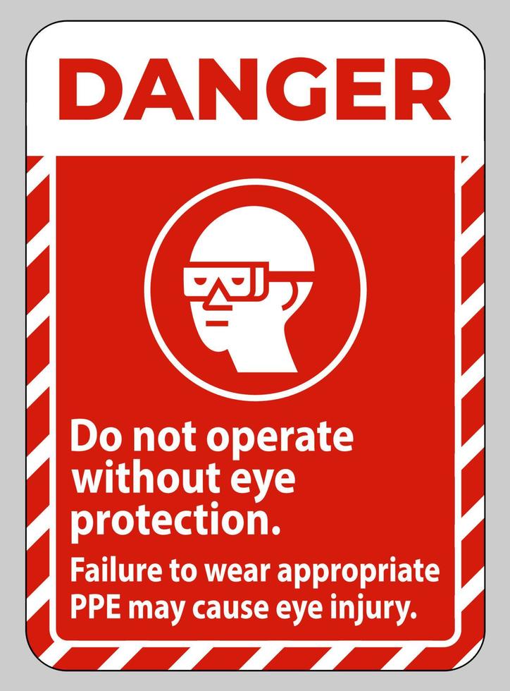 sinal de perigo não entre sem usar proteção para os olhos, podem ocorrer danos à visão vetor