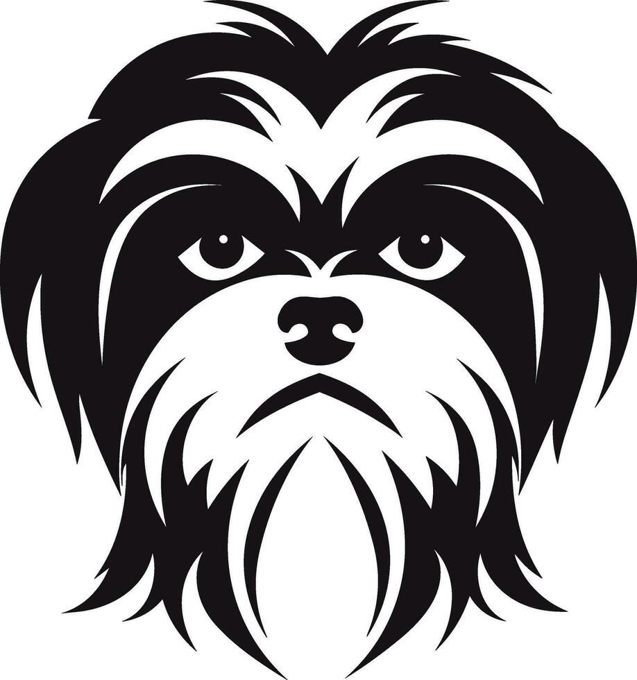 silhueta personagem shih tzu cachorro, fofa logotipo. vetor