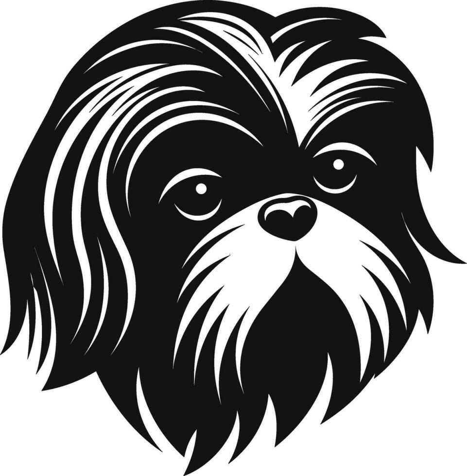 silhueta personagem shih tzu cachorro, fofa logotipo. vetor