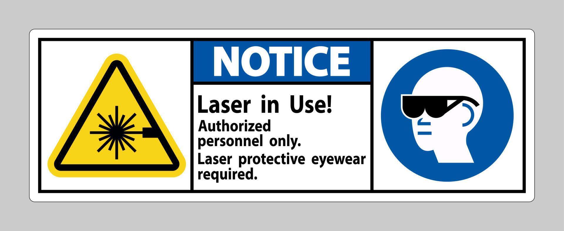 aviso sinal laser em uso pessoal autorizado somente proteção a laser vetor