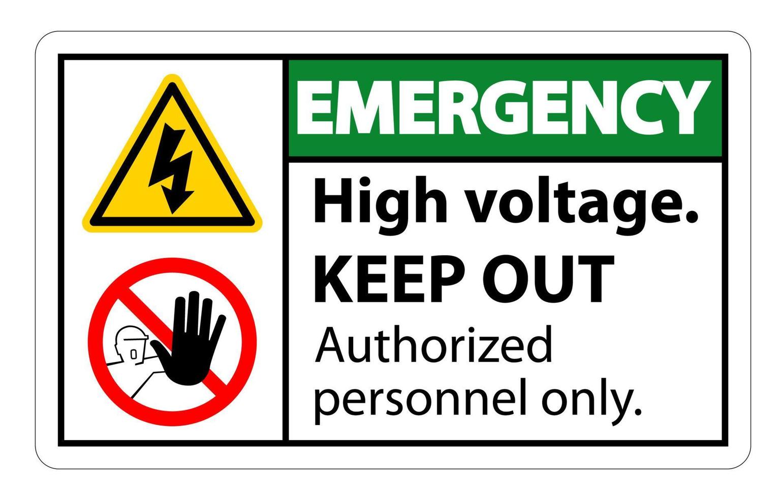 alta tensão de emergência impede a entrada de sinal isolado no fundo branco, ilustração vetorial eps.10 vetor