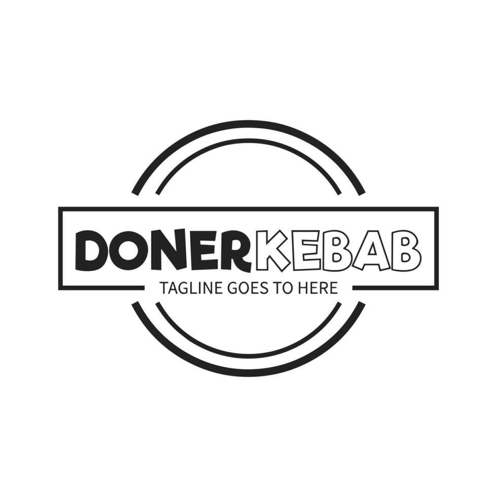 logotipo shawarma para restaurantes e mercados. modelo de logotipo doner kebab. vetor