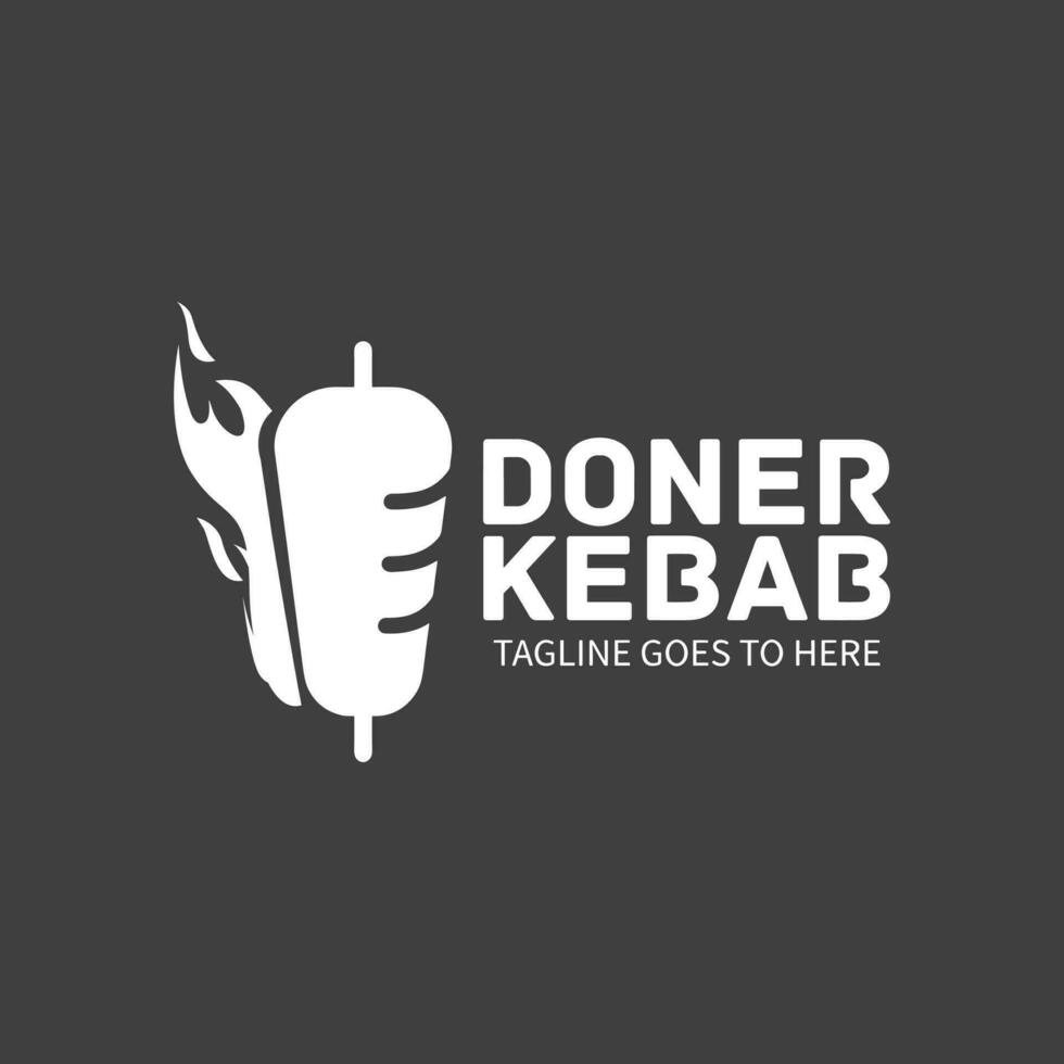 logotipo shawarma para restaurantes e mercados. modelo de logotipo doner kebab. vetor