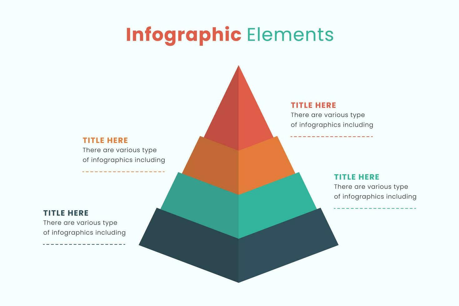 pirâmide infográfico Projeto elemento modelo, disposição vetor para apresentação, bandeira, relatório, folheto, folheto.