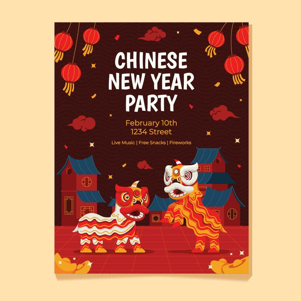 poster do chinês Novo ano celebração vetor