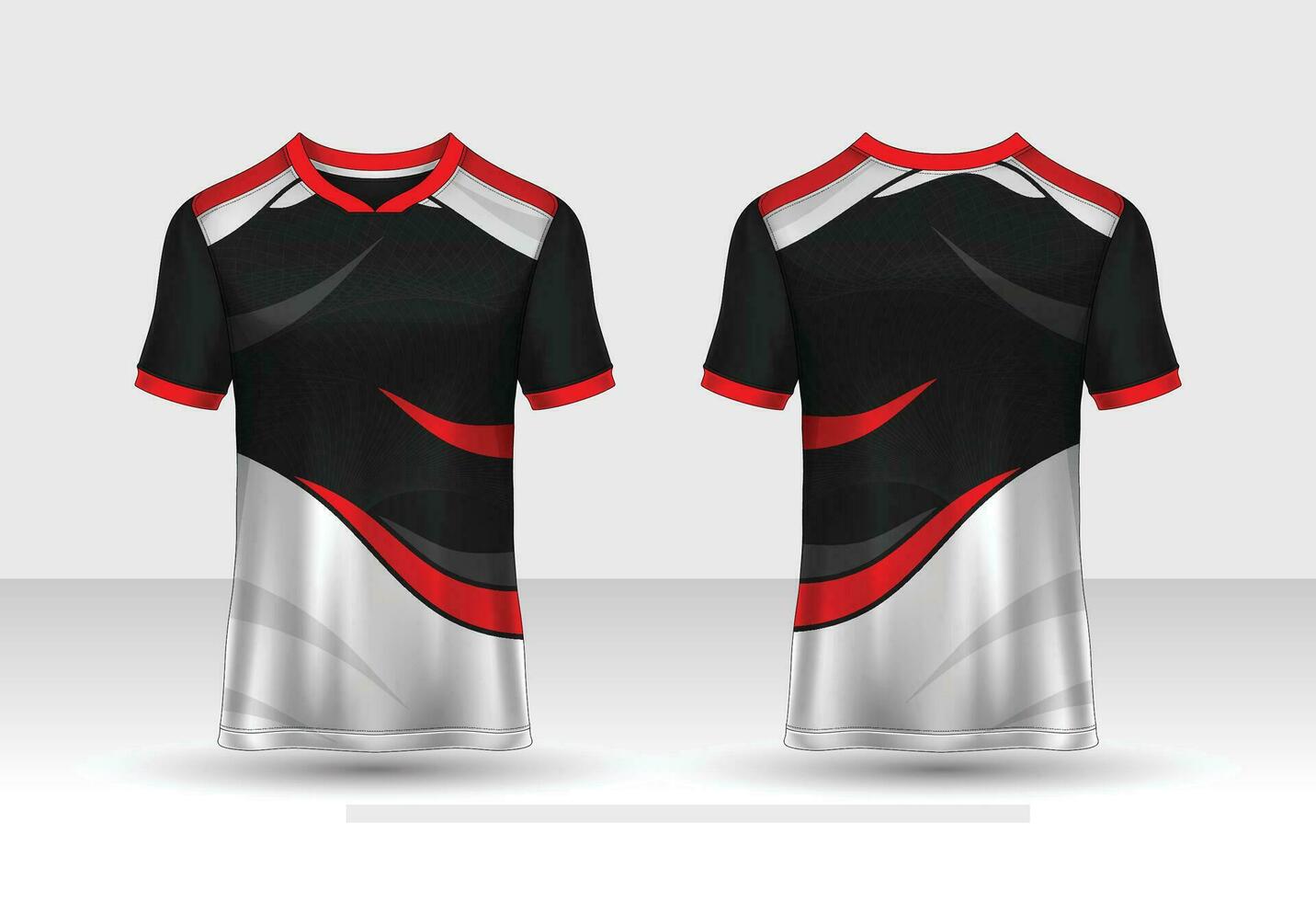 modelo de design de esporte de camiseta, maquete de camisa de futebol para clube de futebol. vista frontal e traseira uniforme. vetor