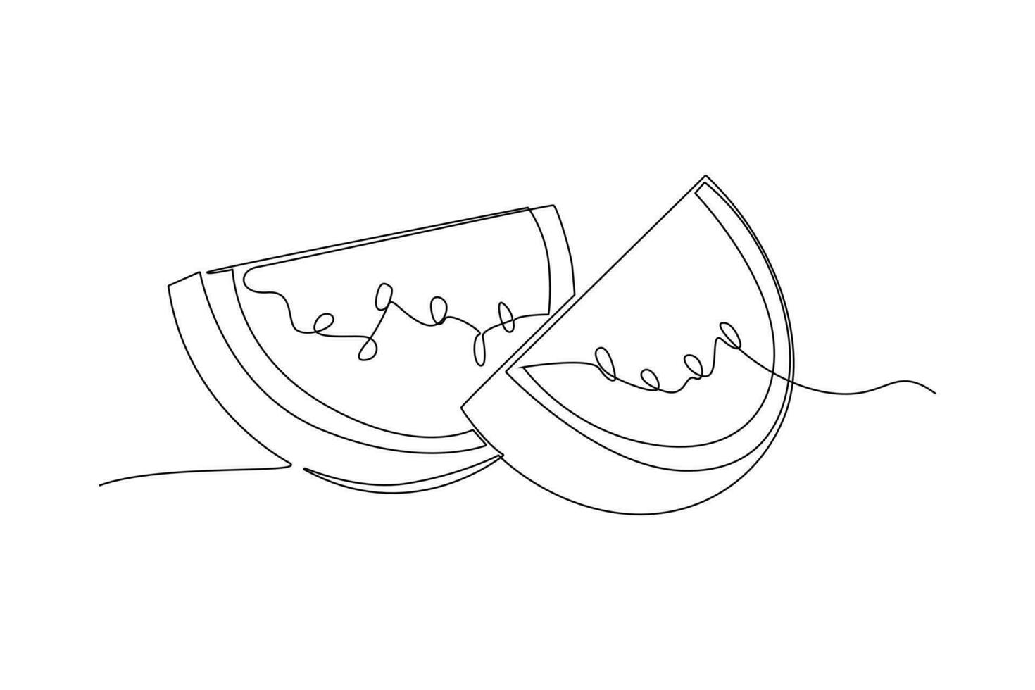 contínuo 1 linha desenhando água Melão fruta. brilhante suculento verão fruta conceito. rabisco vetor ilustração.