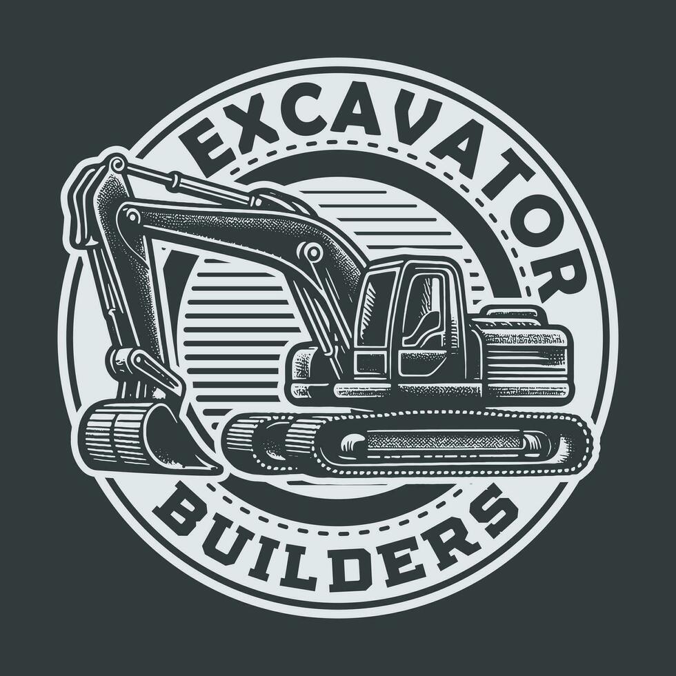 escavadora companhia crachá logotipo vetor. melhor para escavação relacionado indústria logotipo vetor