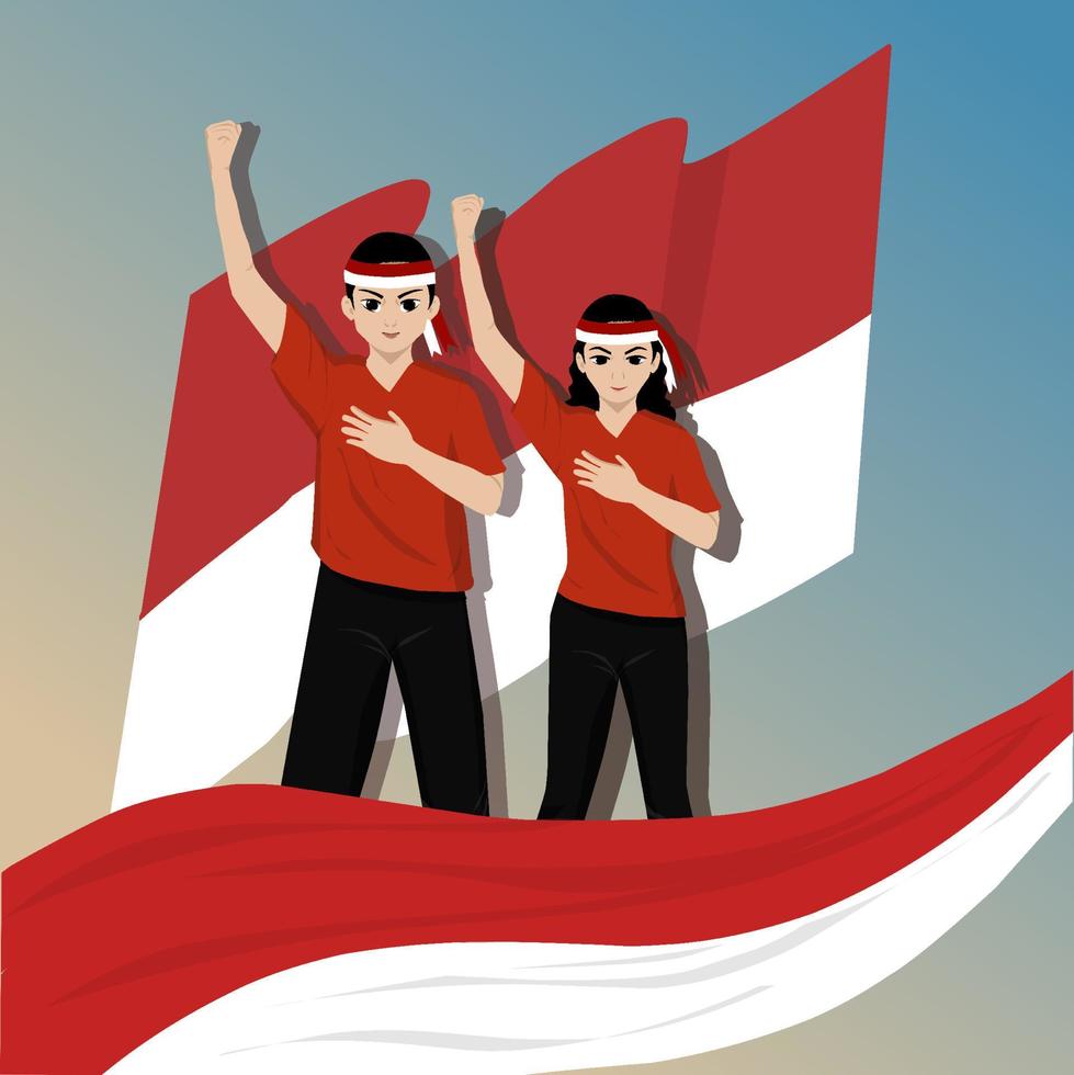 comemorar o dia da promessa da juventude indonésia vetor