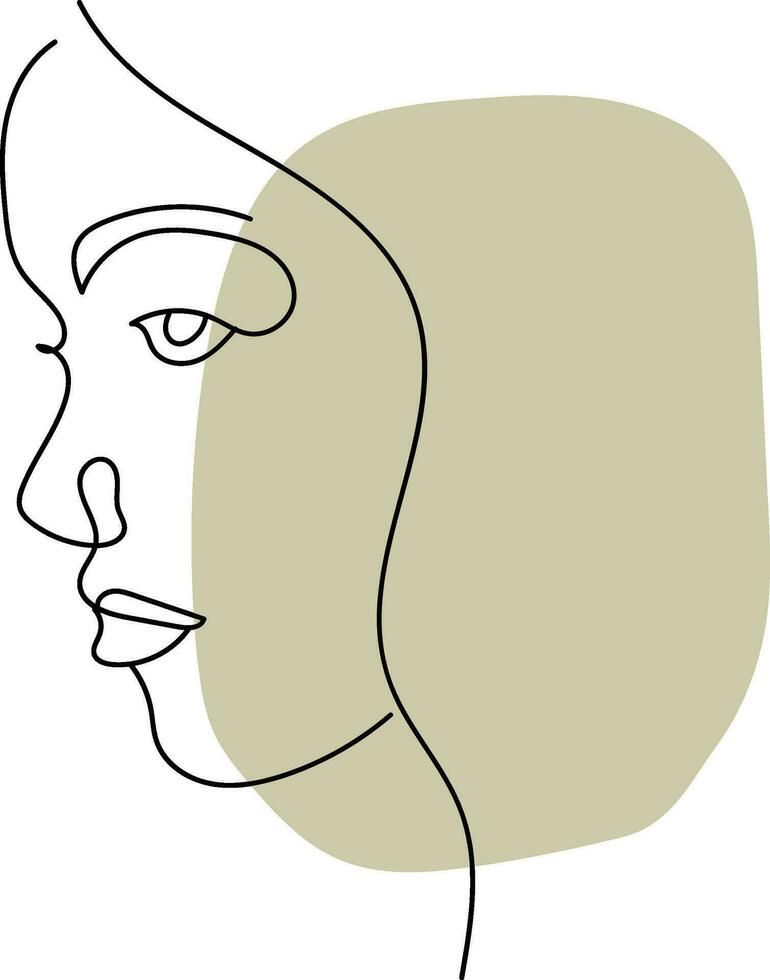 mulher linha arte, flor cabeça feminino ilustração, mulher face com flores linha, minimalista logotipo, linha desenho, natureza orgânico cosméticos inventar, vetor