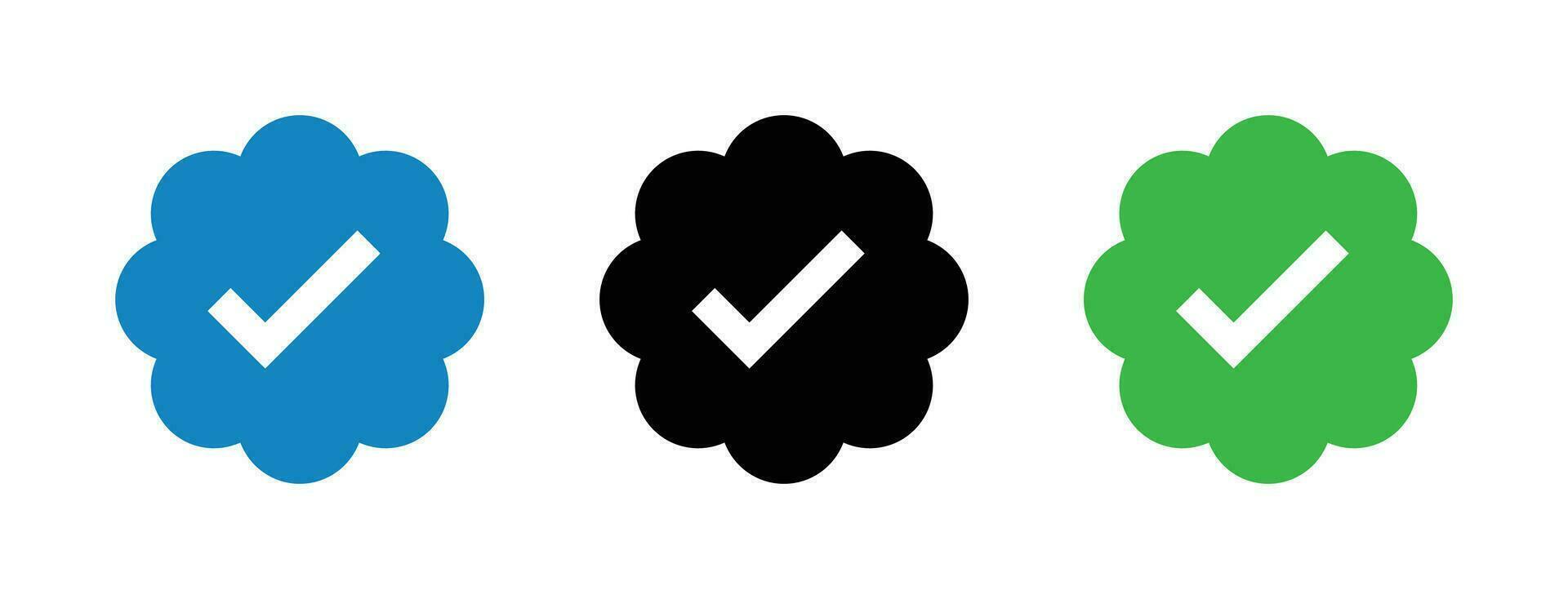 x verificado crachá ícones conjunto - social meios de comunicação verificação símbolos vetor