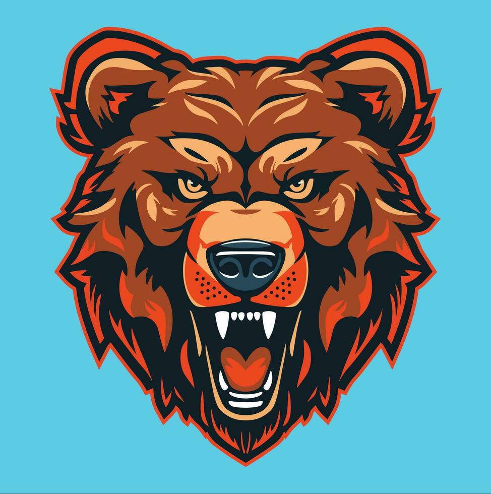 Urso emblema logotipo vetor ilustração obra de arte