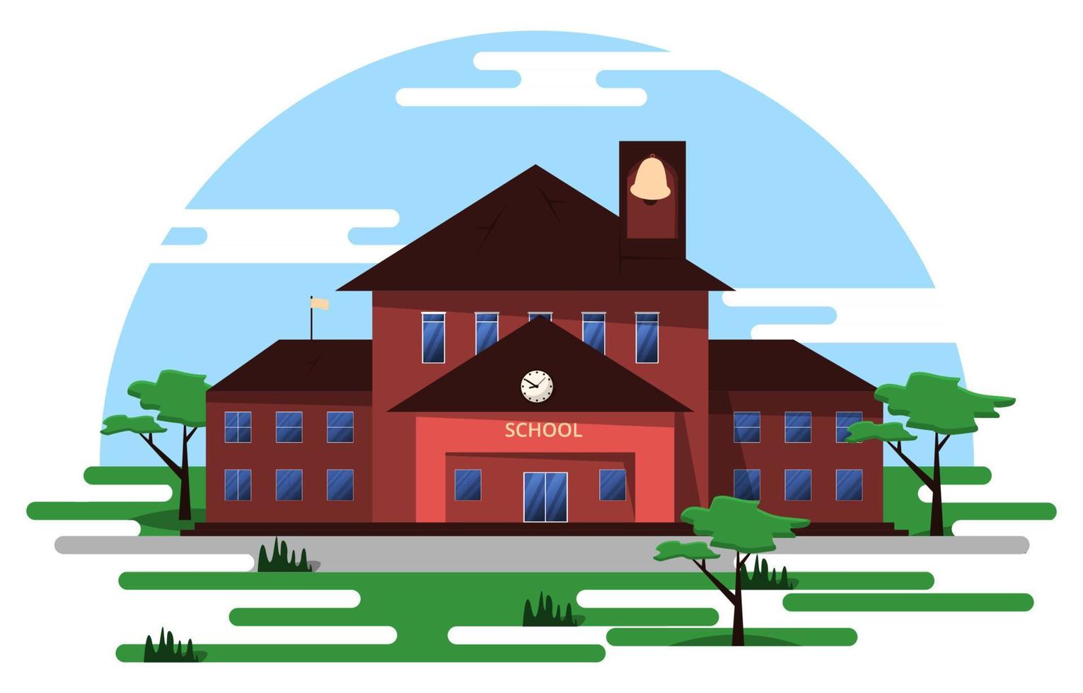 ilustração em vetor ensino fundamental edifício estudo educação