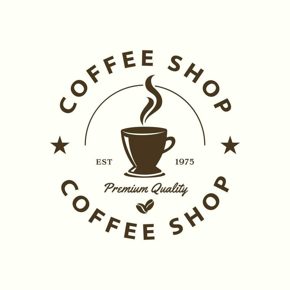 café fazer compras Projeto modelo com café copos. moderno vintage café fazer compras logotipo vetor