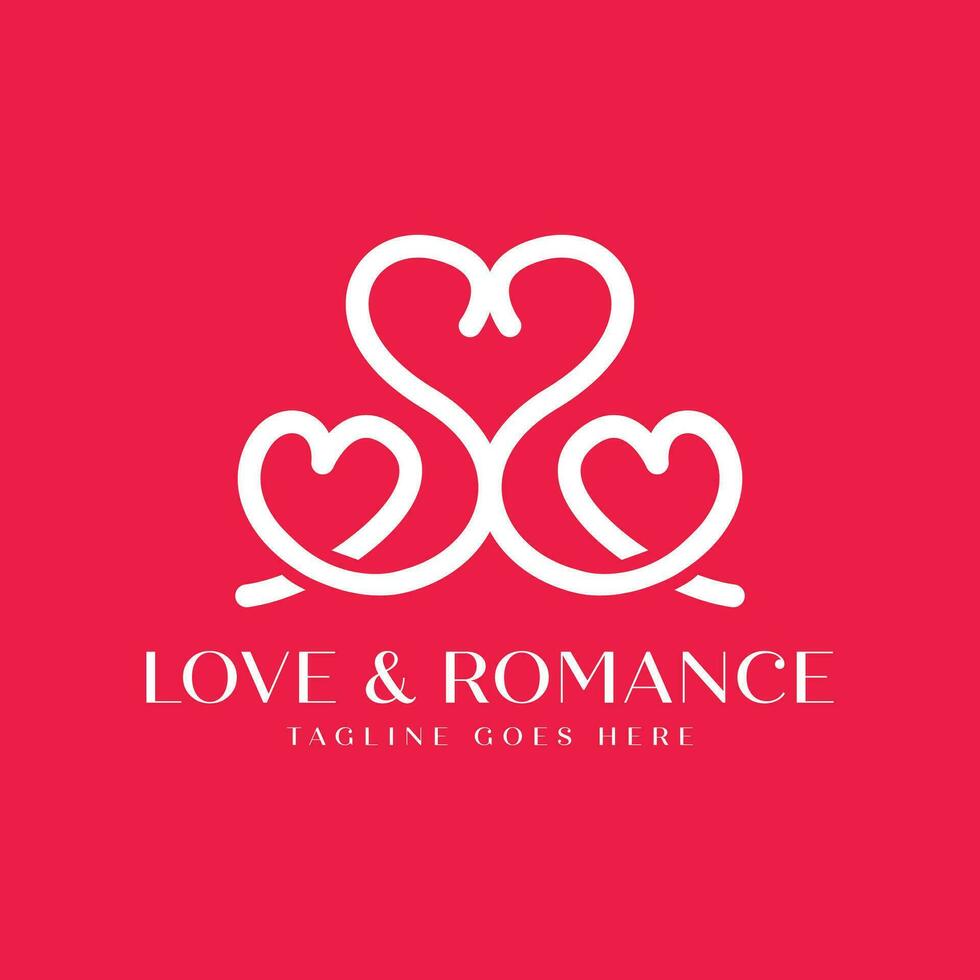 amor e romance logotipo Projeto criativo moderno mínimo coração conceito vetor modelo