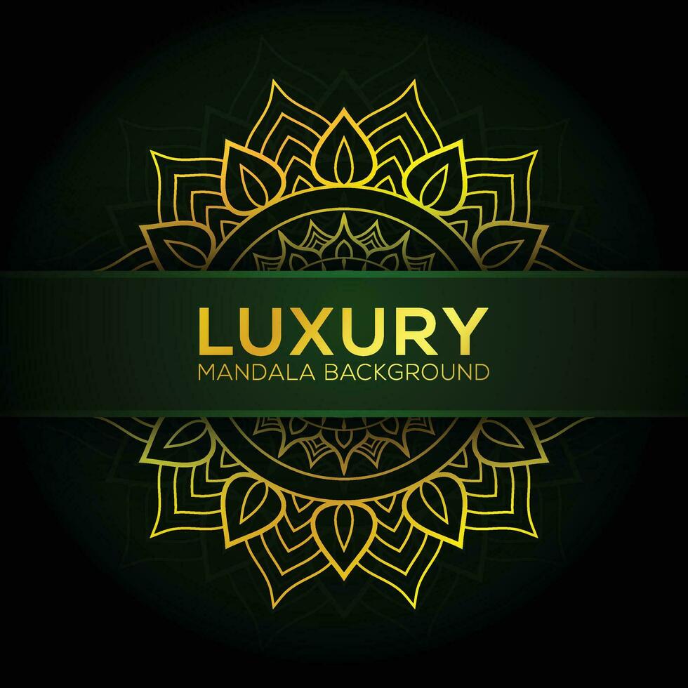 estilo luxuoso dourado mandala fundo vetor Projeto