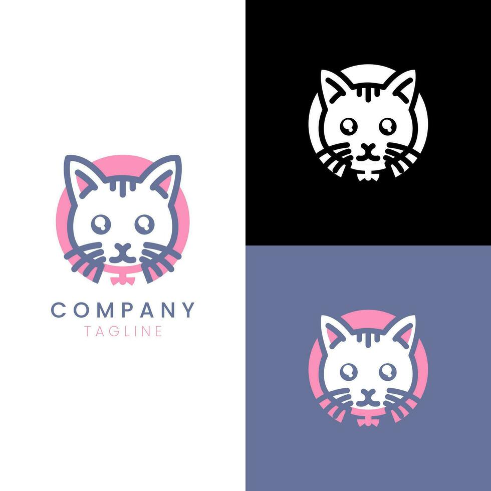 fofa gato logotipo mascote minimalismo vetor