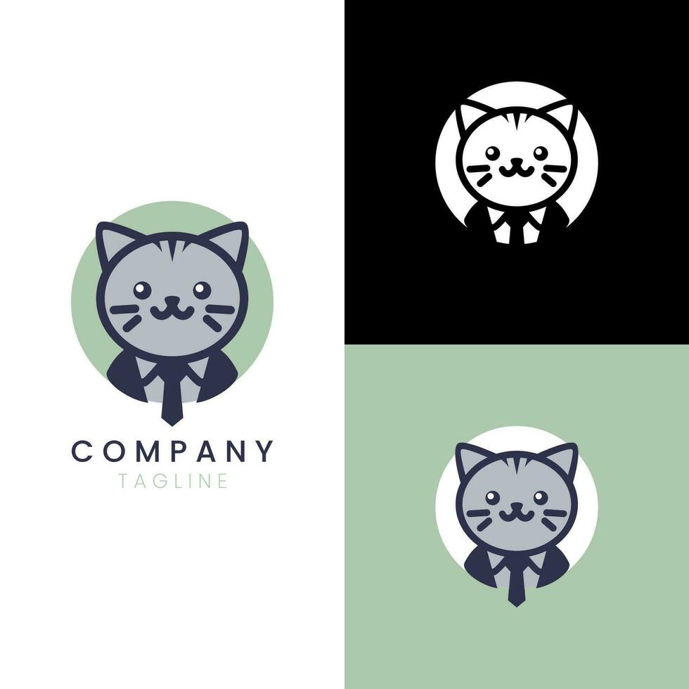 gato o negócio logotipo simples e elegante vetor