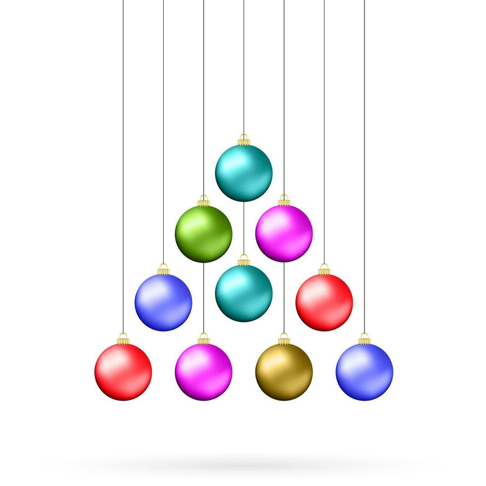 dez multicolorido Natal bolas vetor