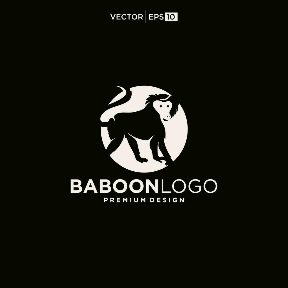 babuíno macaco logotipo simples limpar \ limpo Projeto vetor