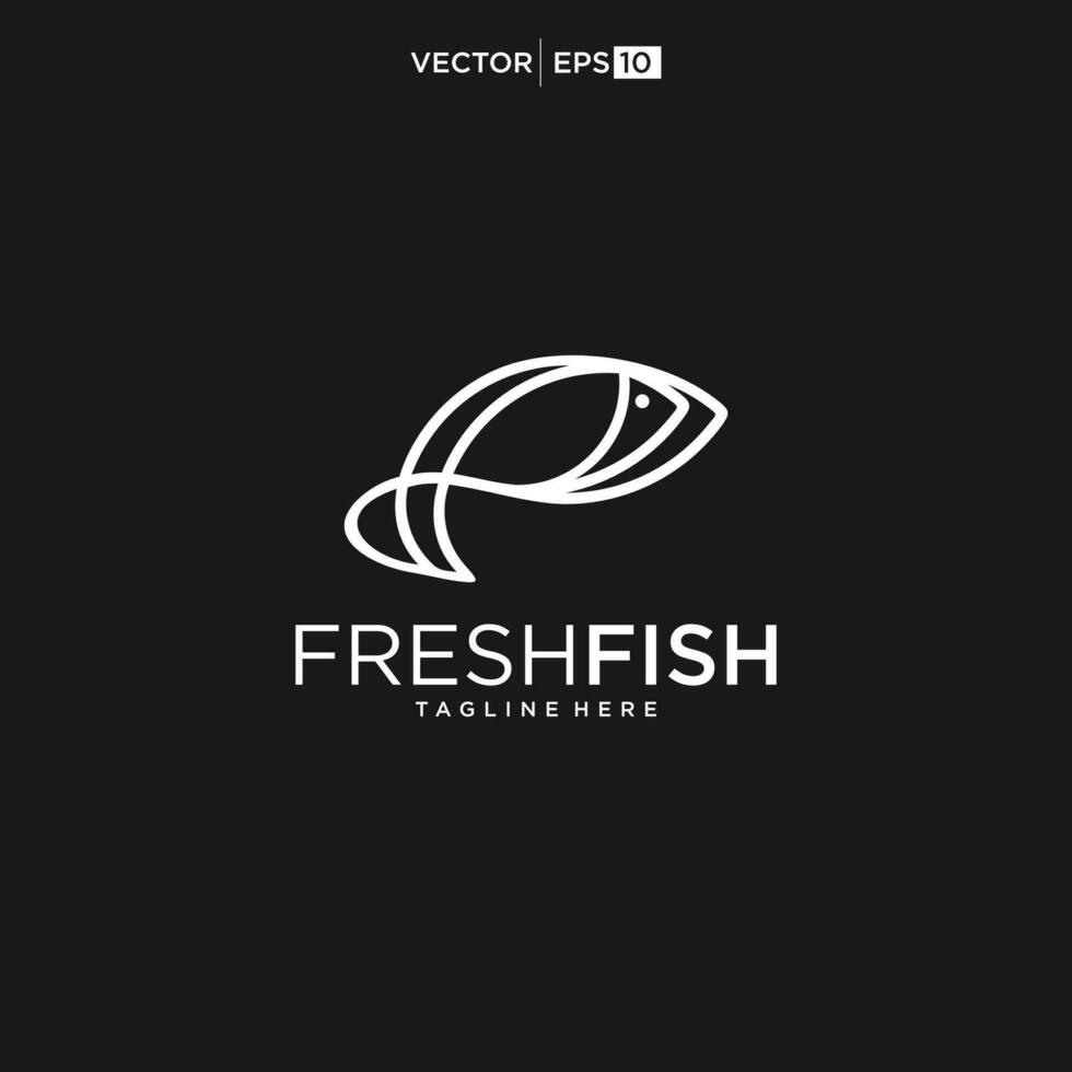 peixe logotipo modelo adequado para negócios e produtos nomes.. vetor