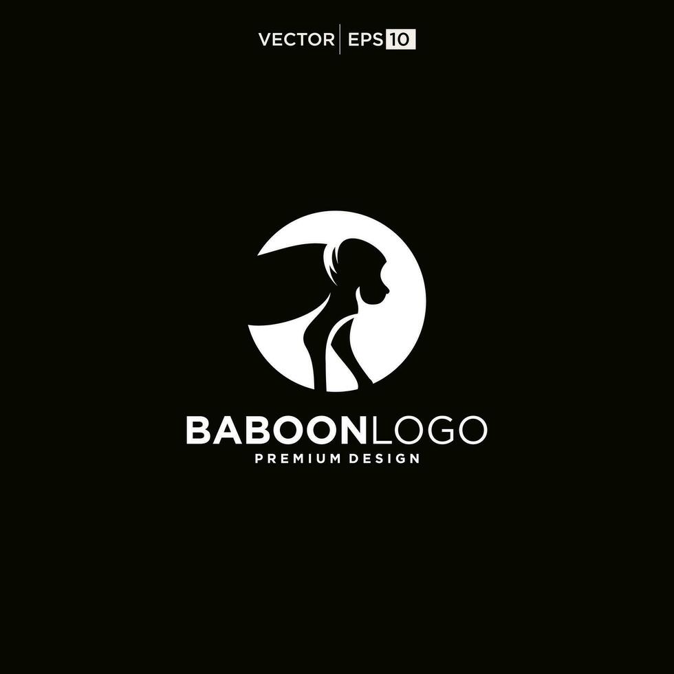 babuíno macaco logotipo simples limpar \ limpo Projeto vetor