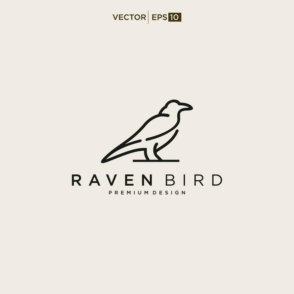Raven logotipo ícone desenhos vetor ilustração