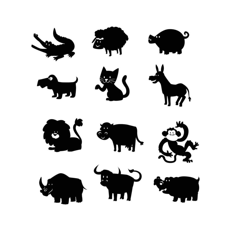 animal conjunto vetor logotipo Projeto