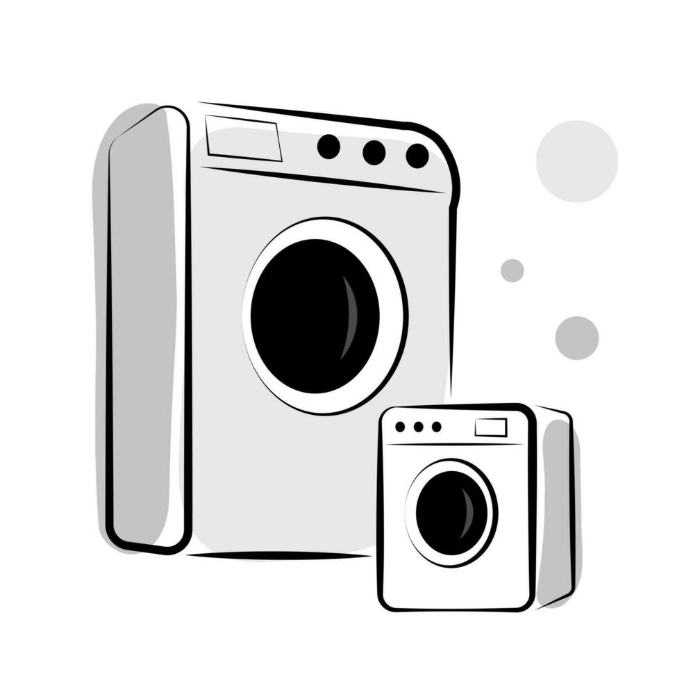 lavando máquinas em uma branco fundo. lavanderia vetor