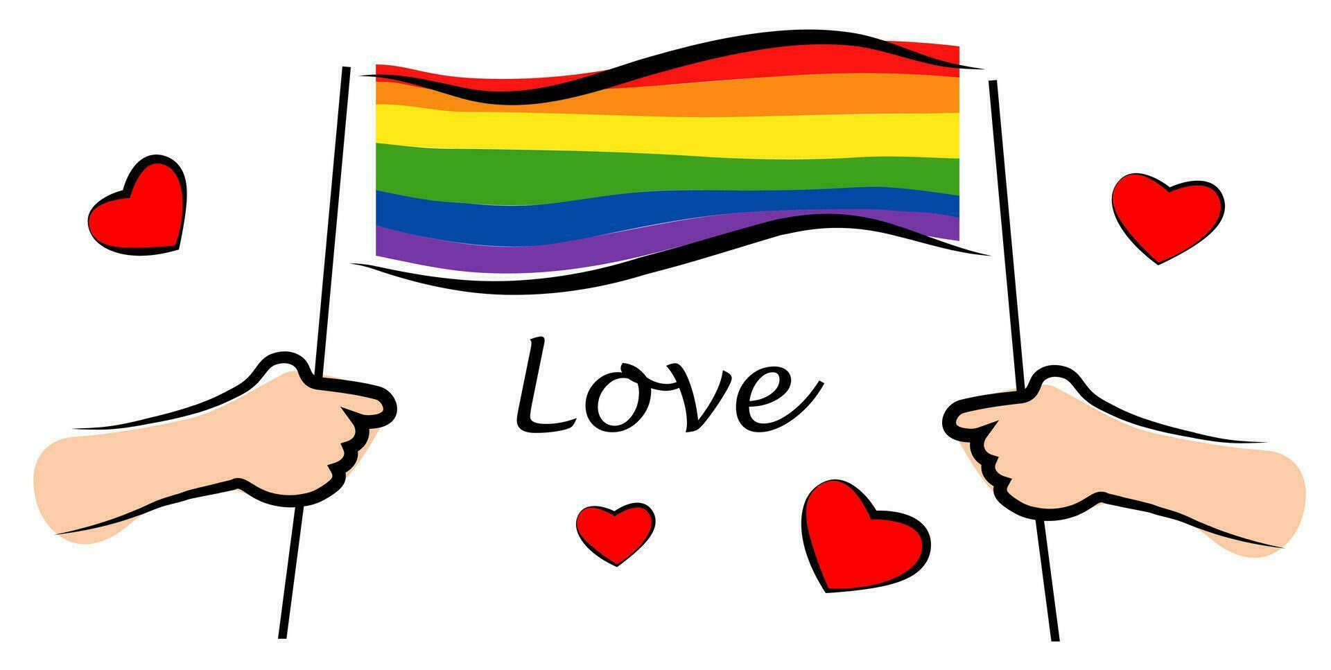 lgbt bandeira. mesmo sexo amar. gay orgulho parada vetor