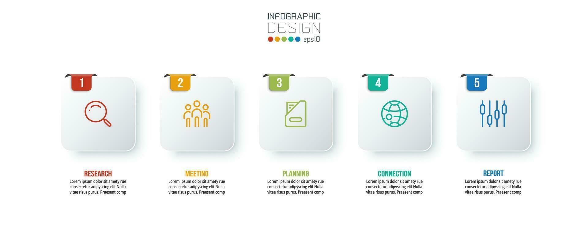 conceito de negócio de modelo infográfico com passo. vetor