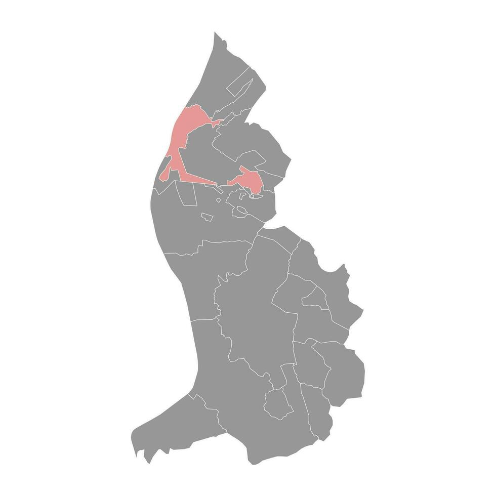 gamprina município mapa, administrativo divisão do lichtenstein. vetor ilustração.