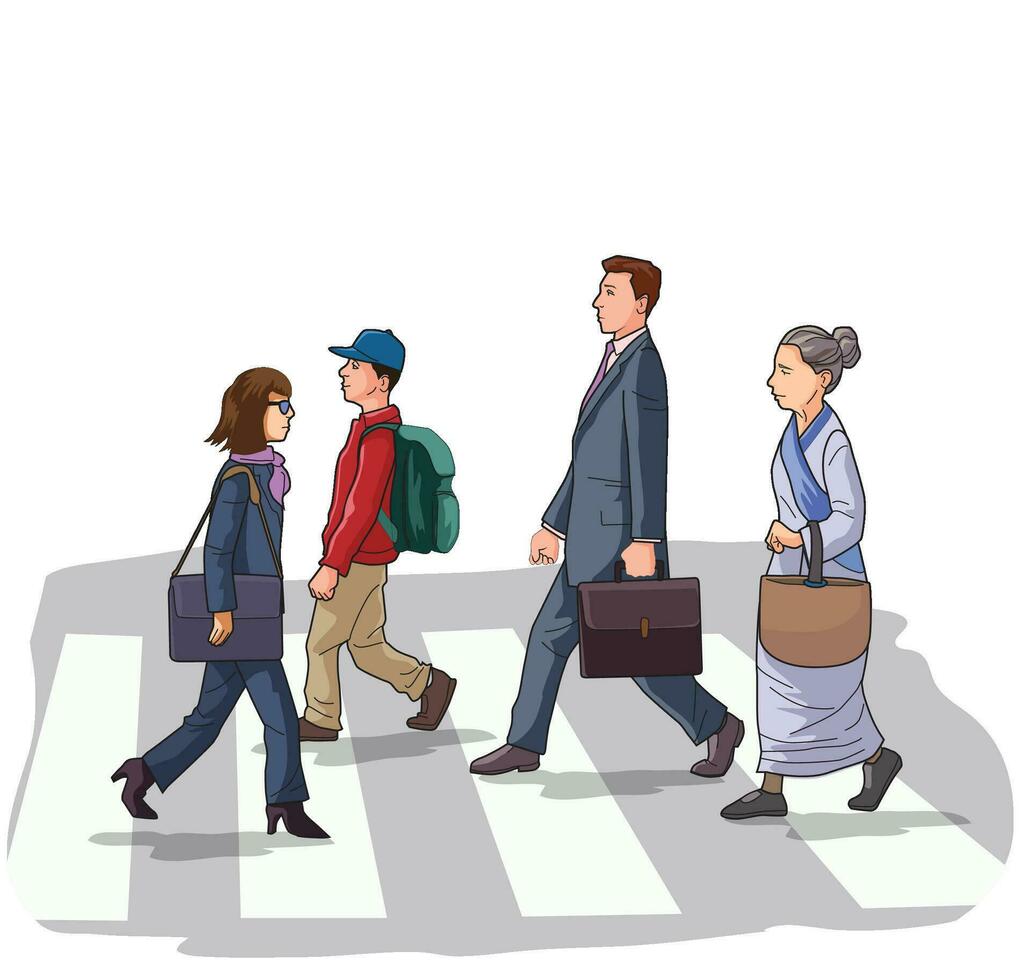 ilustração mostrando o negócio profissionais caminhando vetor