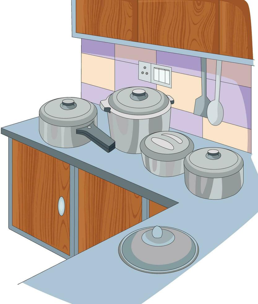 ilustração vetorial de utensílios de cozinha vetor