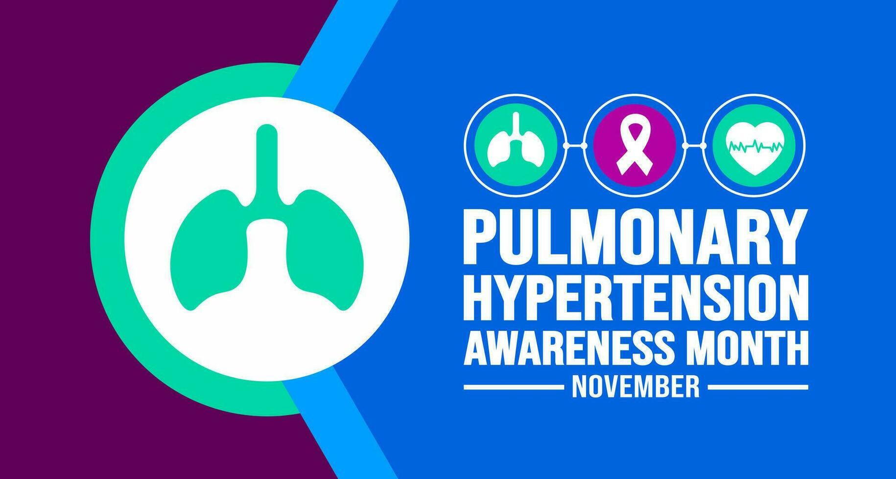 novembro é pulmonar hipertensão consciência mês fundo modelo. feriado conceito. fundo, bandeira, cartaz, cartão, e poster Projeto modelo com texto inscrição e padrão cor. vetor