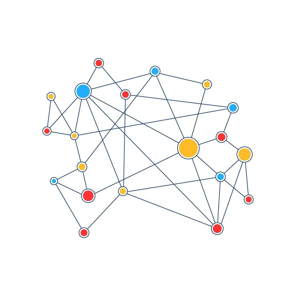 cubo social rede conexões vetor ilustração em branco fundo