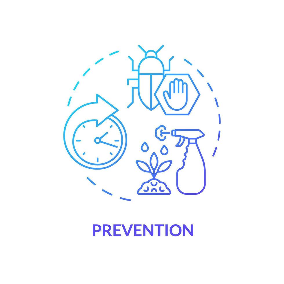 2d gradiente prevenção ícone, isolado vetor, integrado pragas gestão fino linha ilustração. vetor