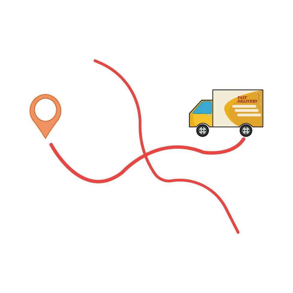 caminhão escolher acima com localização mapas ilustração vetor